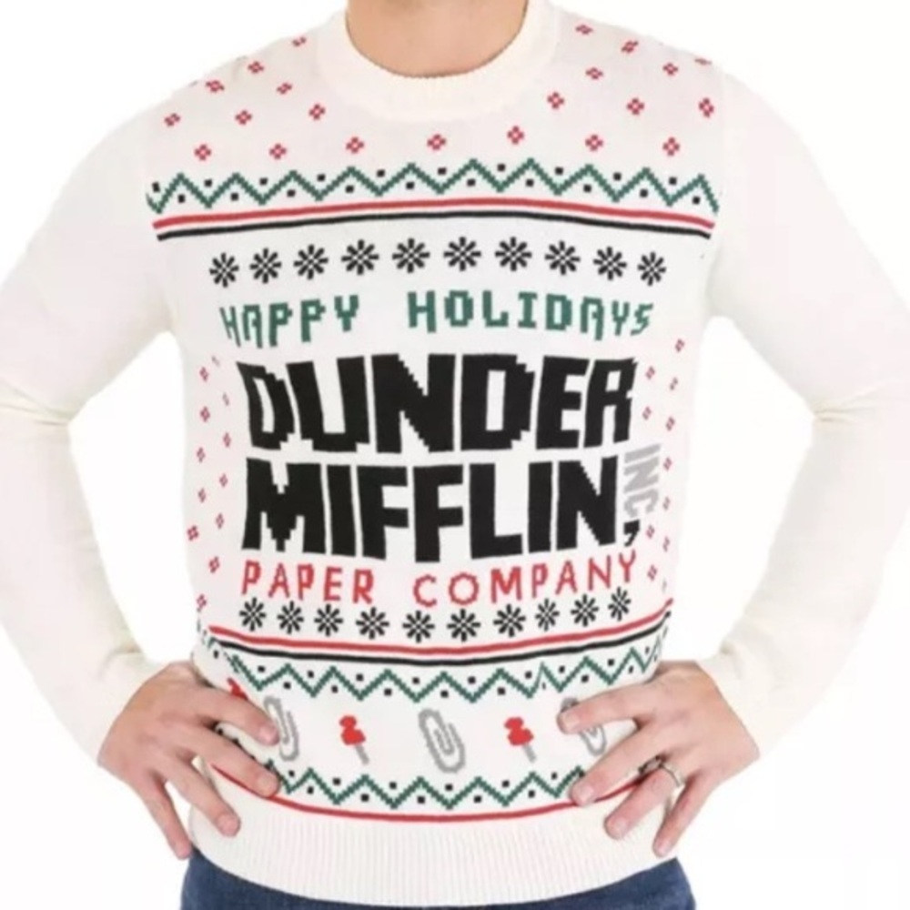 The Office Dunder Mifflin Ugly Christmas Sweater Large Paper Company Great